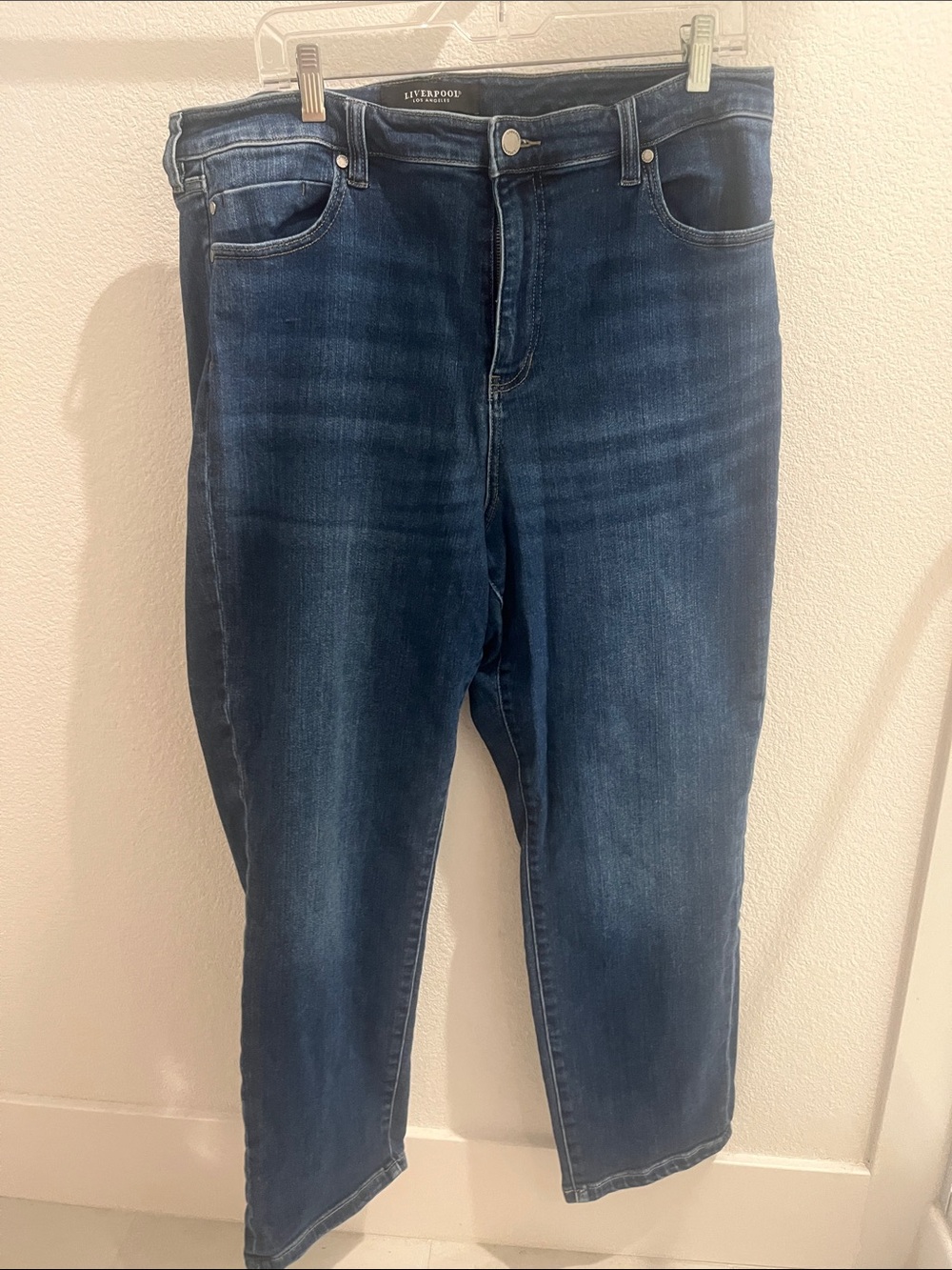 Liverpool Los Angeles 33”/16 Dark Blue Straight-Leg Stretch Jeans